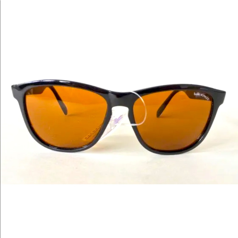 COPY - Vintage Black Bolle Sunglasses 473 with Acrylex Amber Lenses Retro Shades